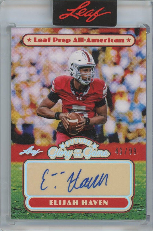 2025 Leaf Glory Of The Game Elijah Haven Future Auto #43/99 #FG-EH1