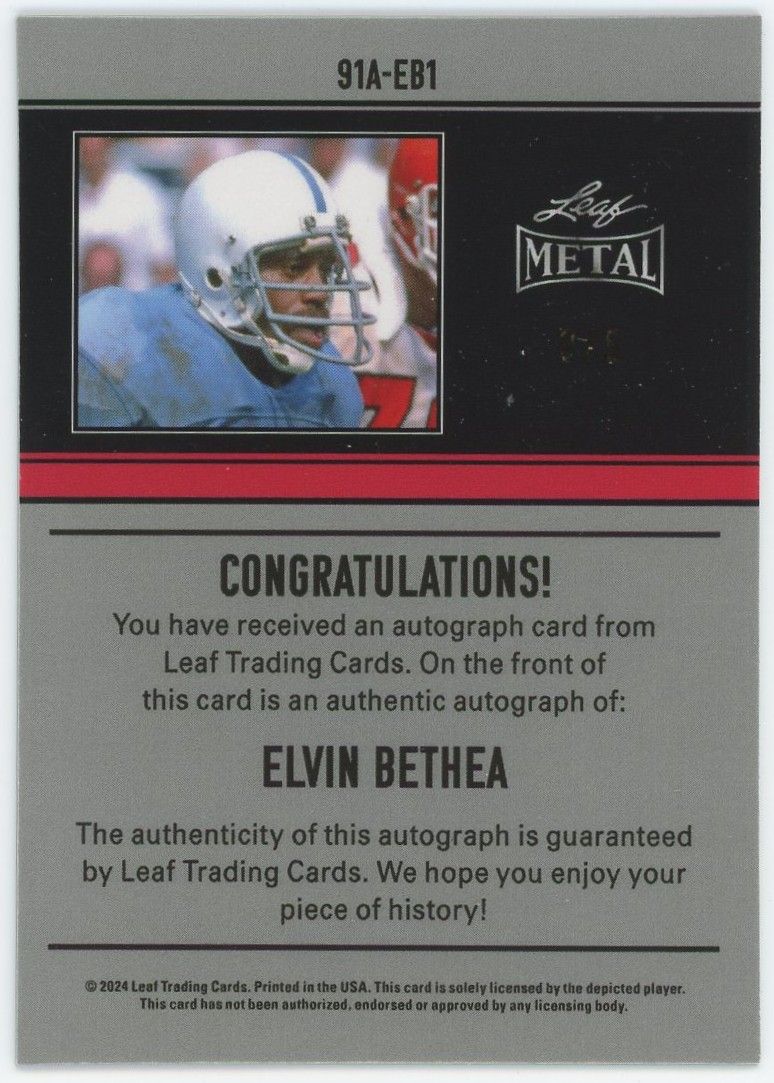 2024 Leaf Metal Elvin Bethea Silver Disco Auto #2/5 #91A-EB1