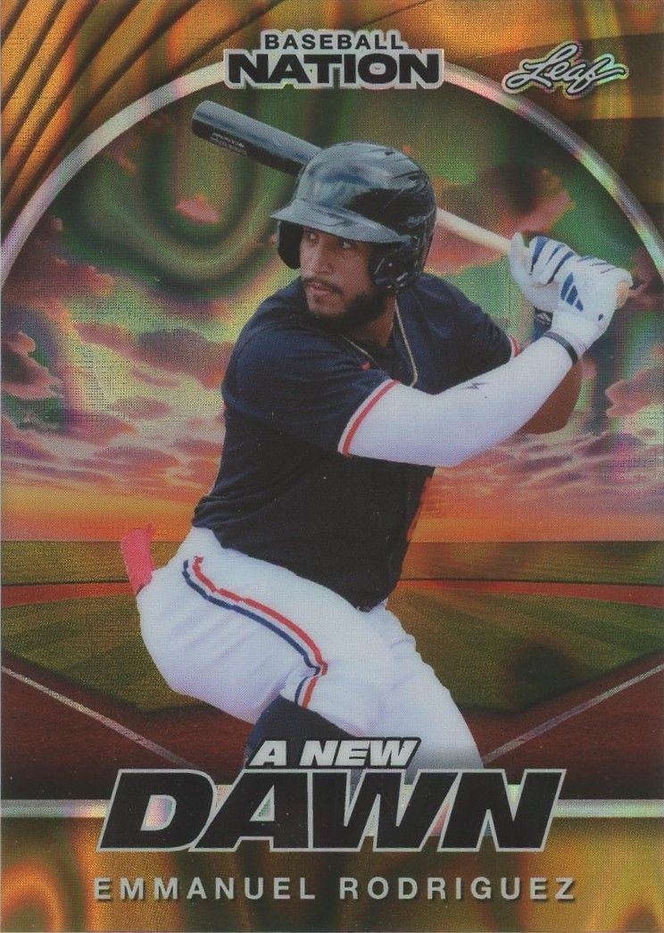 Emmanuel Rodriguez 2025 Leaf Baseball Nation A New Dawn Gold Wave #1/1 #NB-42