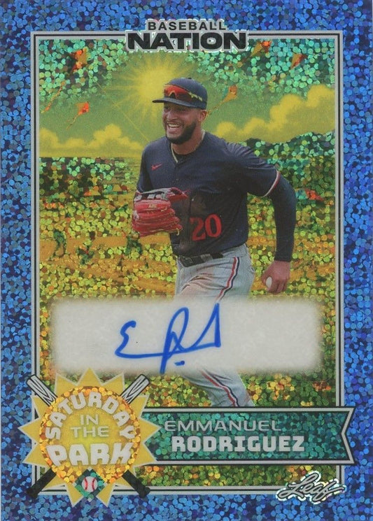 Emmanuel Rodriguez 2025 Leaf Baseball Nation Purple Sparkle Auto #1/7 #SA-ER1