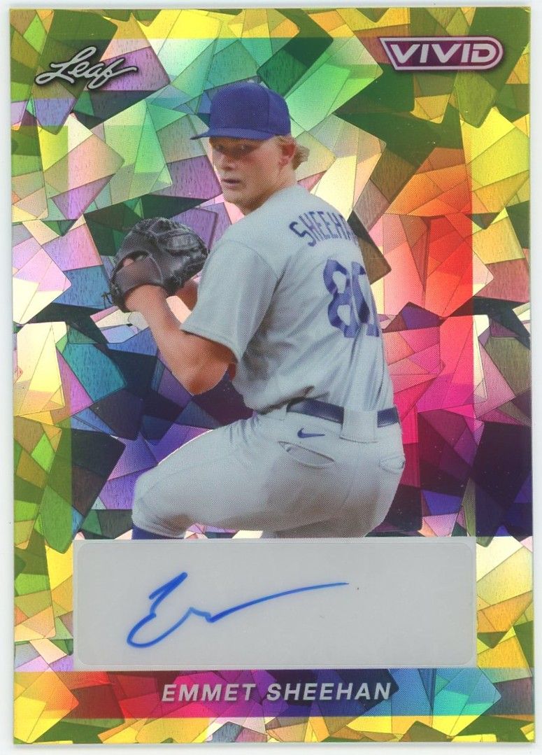 2023 Leaf Vivid Baseball Emmet Sheehan Cracked Ice Auto #10/10 #BA-ES2