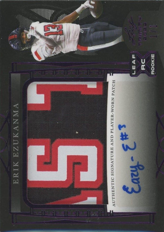 2022 Leaf Trinity Erik Ezukanma Purple RPA 1/1 #PA-EE1