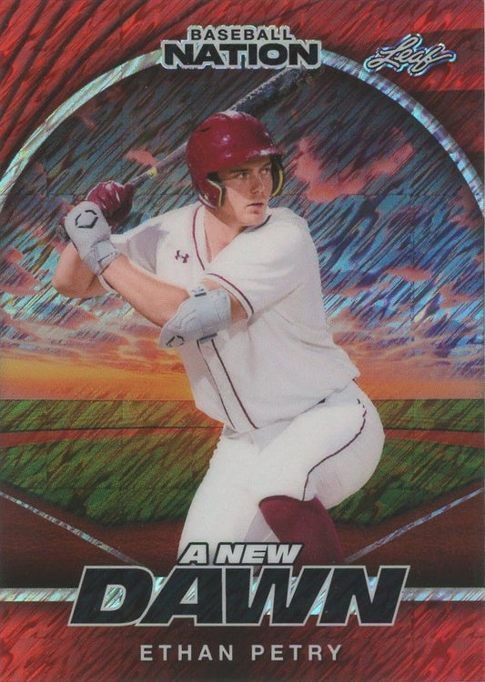Ethan Petry 2025 Leaf Baseball Nation A New Dawn Orange Shimmer #1/2 #NB-45