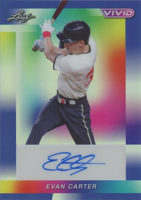 Evan Carter 2023 Leaf Vivid Purple Auto #4/7 #BA-EC2