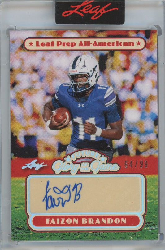2025 Leaf Glory of the Game Faizon Brandon Future Auto #64/99 #FG-FB1