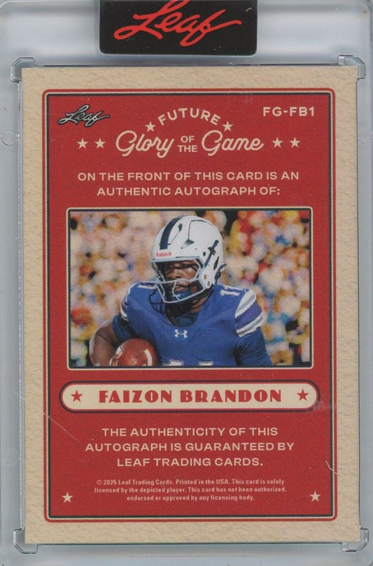 2025 Leaf Glory of the Game Faizon Brandon Future Auto #64/99 #FG-FB1