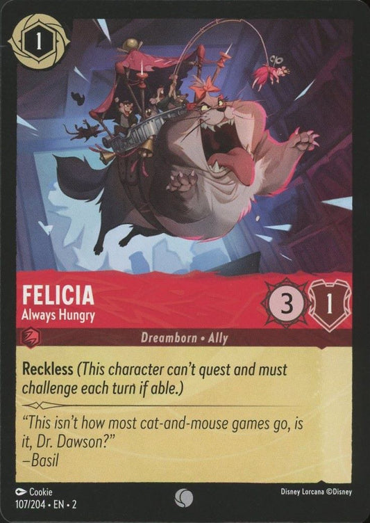 Disney Lorcana: Rise of the Floodborn Felicia Always Hungry #107 Common