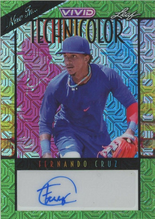 2023 Leaf Vivid Fernando Cruz Technicolor Green Mojo Auto #3/4 #T-FC1