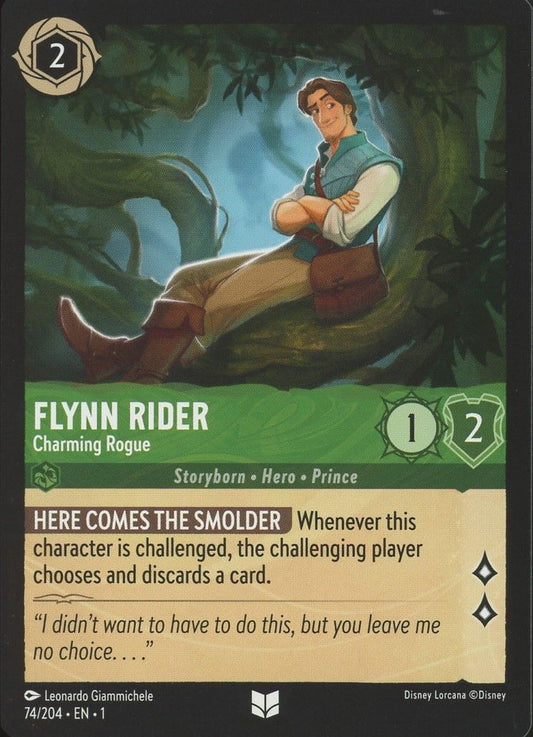 Disney Lorcana: The First Chapter Flynn Rider Charming Rogue Uncommon #74