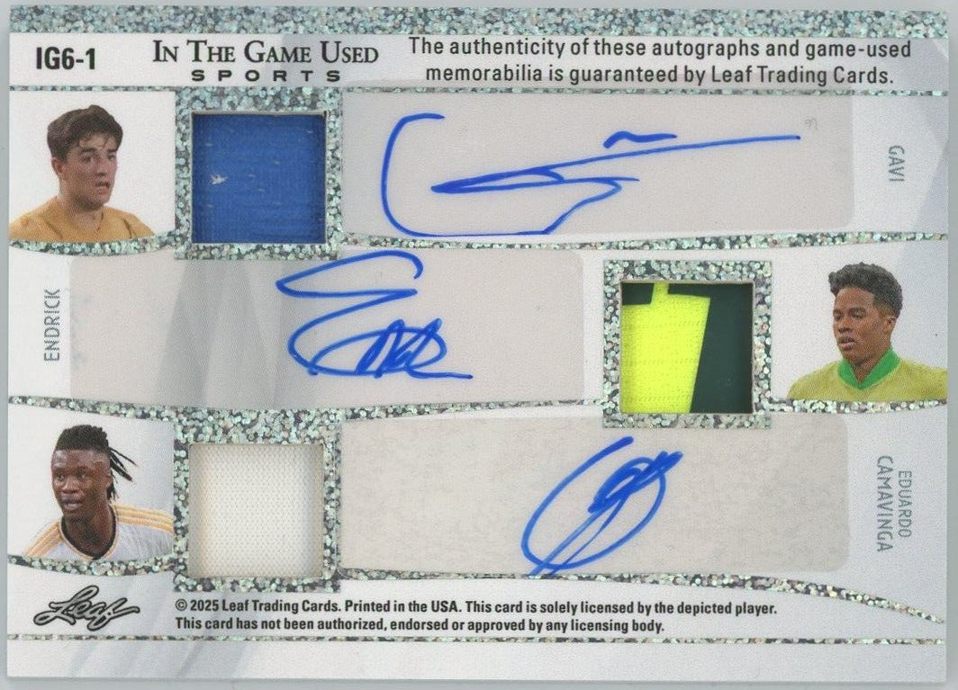 2025 Leaf In The Game Used Foden/Pedri/Gavi/Camavinga Silver Auto #1/8 #IG6-1