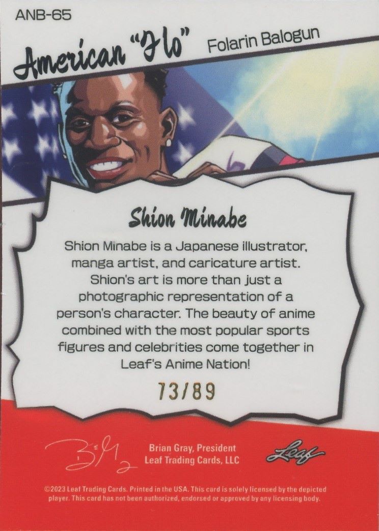 2023 Leaf Metal Folarin Balogun Anime Nation #/89 #ANB-65