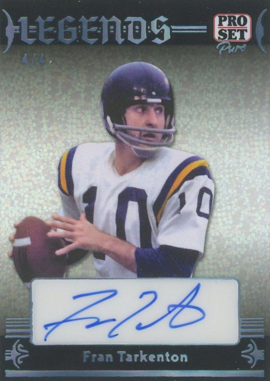 Fran Tarkenton 2024 Pro Set Pure Legends Auto Sparkle #4/4 #L-FT1