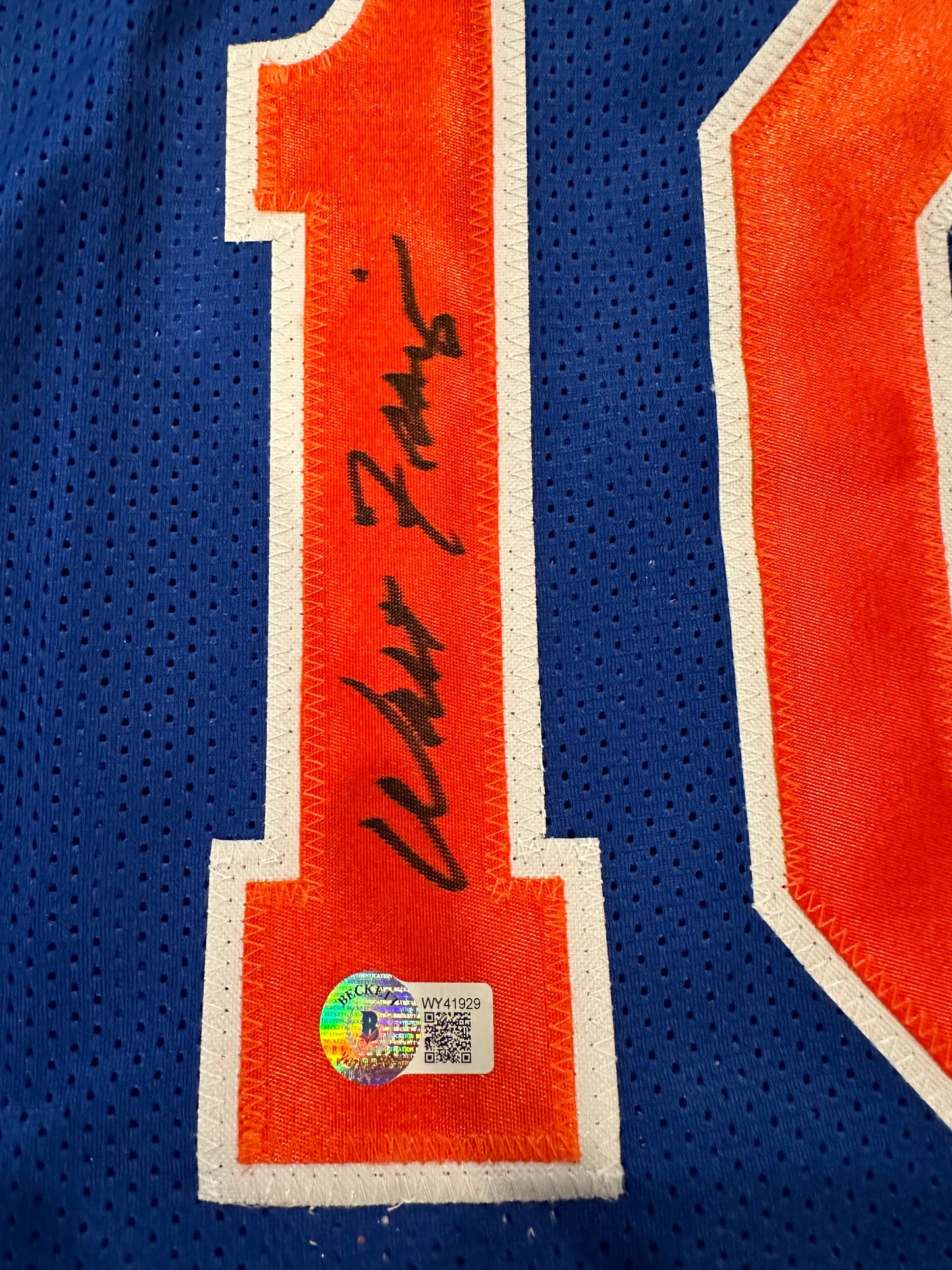 Walt Frazier Autograph Jersey New York Knicks Beckett COA