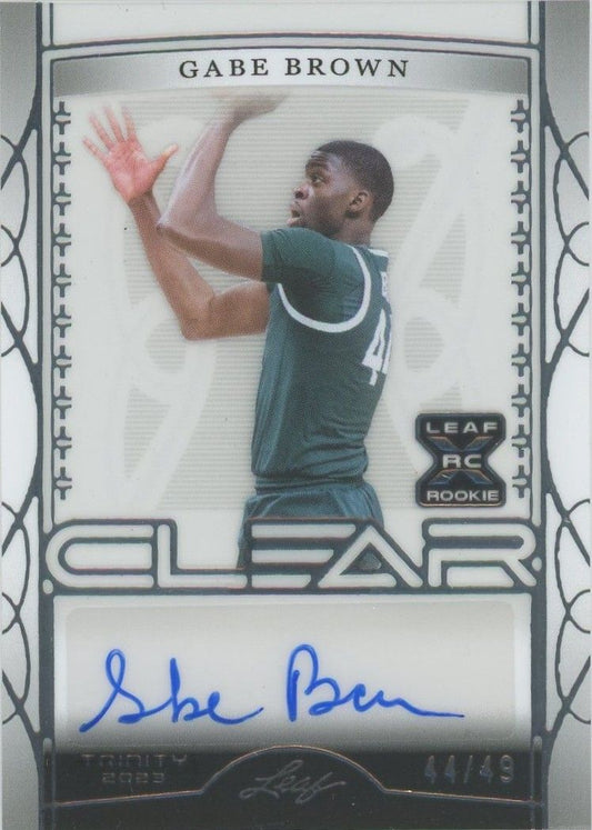 Gabe Brown 2022-23 Leaf Trinity Clear Auto Silver Auto #44/49 #CA-GB1