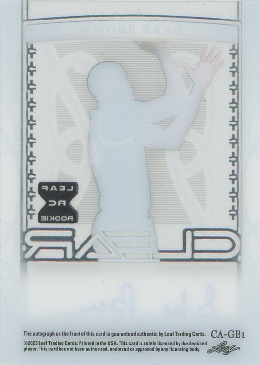 Gabe Brown 2022-23 Leaf Trinity Clear Auto Silver Auto #44/49 #CA-GB1