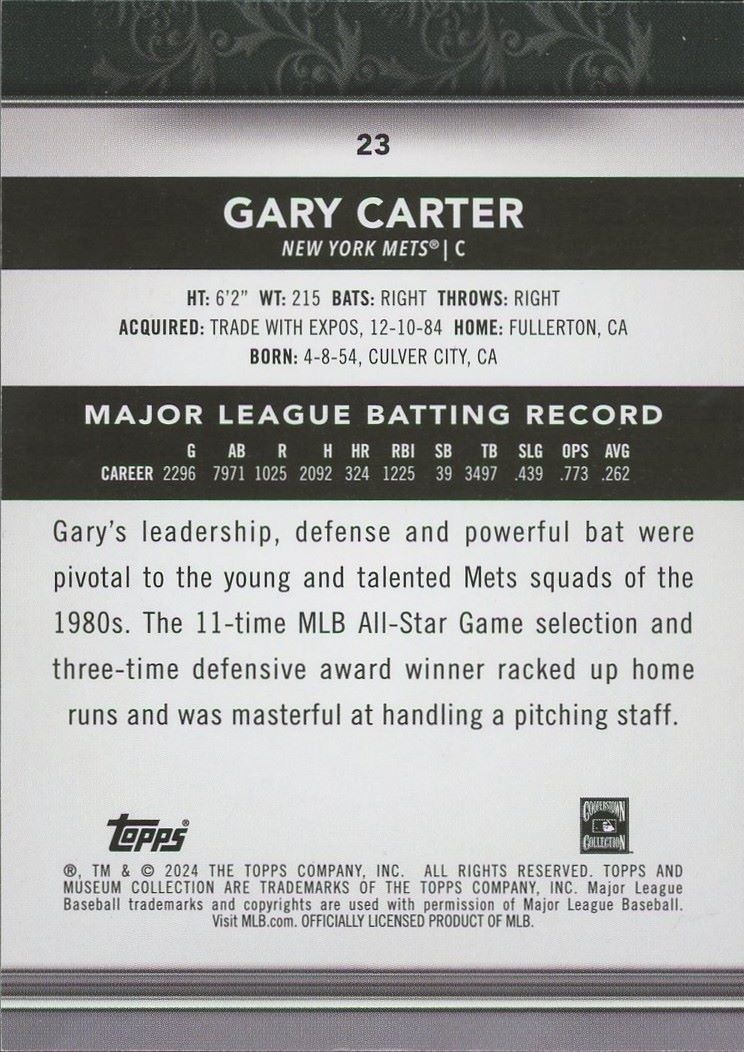 2024 Topps Museum Collection Gary Carter #23