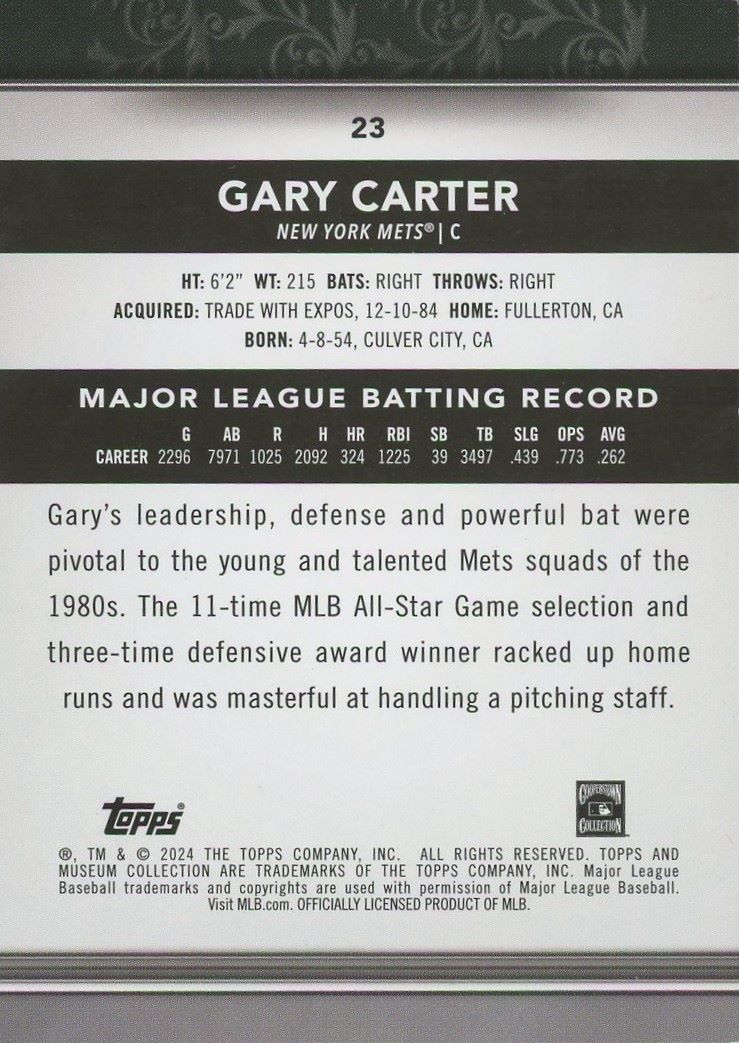 2024 Topps Museum Collection Gary Carter Bronze #23