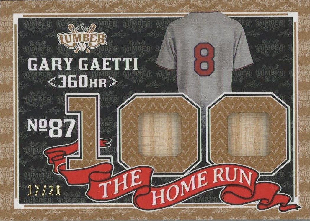 2024 Leaf Lumber Gary Gaetti 100 Home Run Dual Game Used Bat #/20 #THR-32