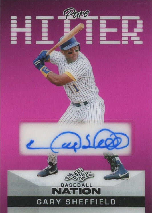 Gary Sheffield 2025 Leaf Baseball Nation Pure Hitter Clear Pink Auto #6/6 #PA-GS1