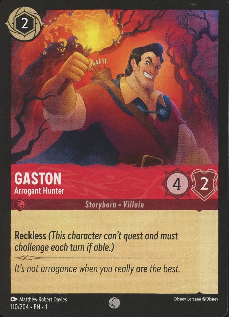 Disney Lorcana: The First Chapter Gaston Arrogant Hunter Common #110