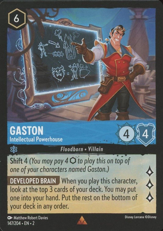 Disney Lorcana: Floodborn Gaston Intellectual Powerhouse Rare #147