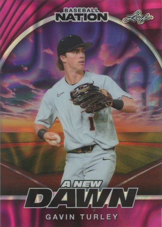 Gavin Turley 2025 Leaf Baseball Nation A New Dawn Pink Wave #5/6 #NB-49