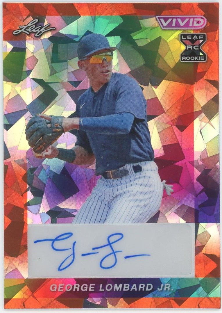 2023 Leaf Vivid George Lombard Jr. Orange Cracked Ice Auto #1/3 #BA-GLJ