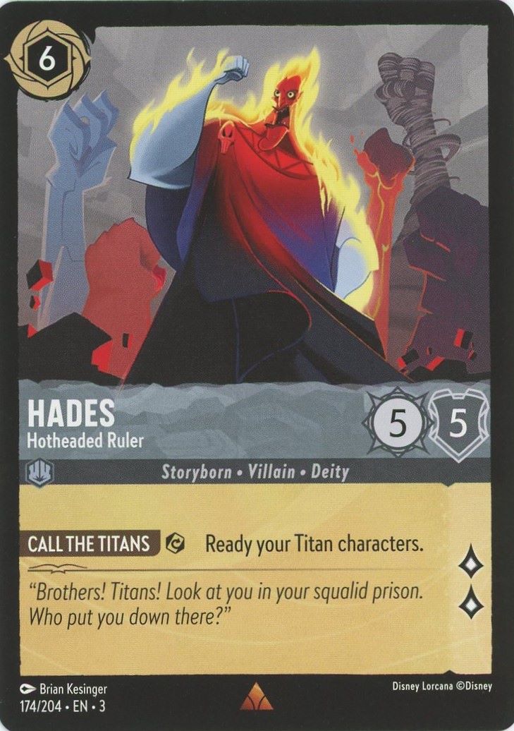 Disney Lorcana Into the Inklands Hades Hotheaded Ruler Rare #174