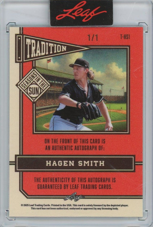 Hagen Smith 2025 Seasons In The Sun Tradition Auto Green Stained Glass #1/1 #T-HS1