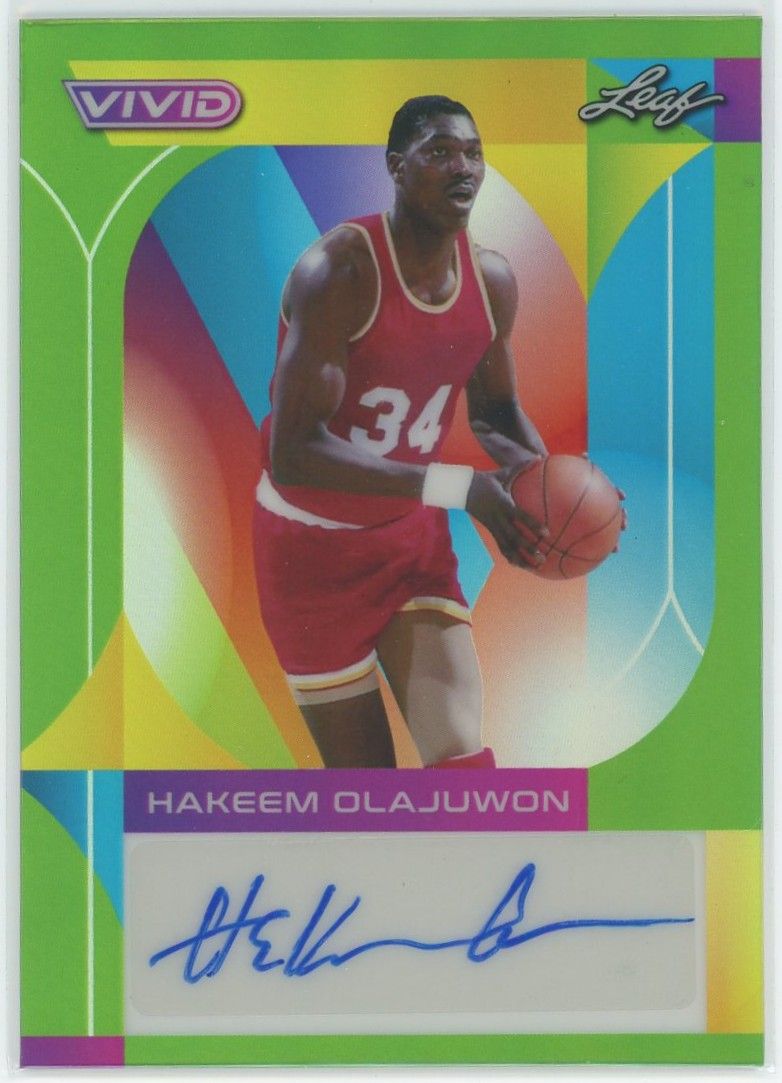 2023 Leaf Vivid Hakeem Olajuwon Green Auto #3/15 #BA-HO1