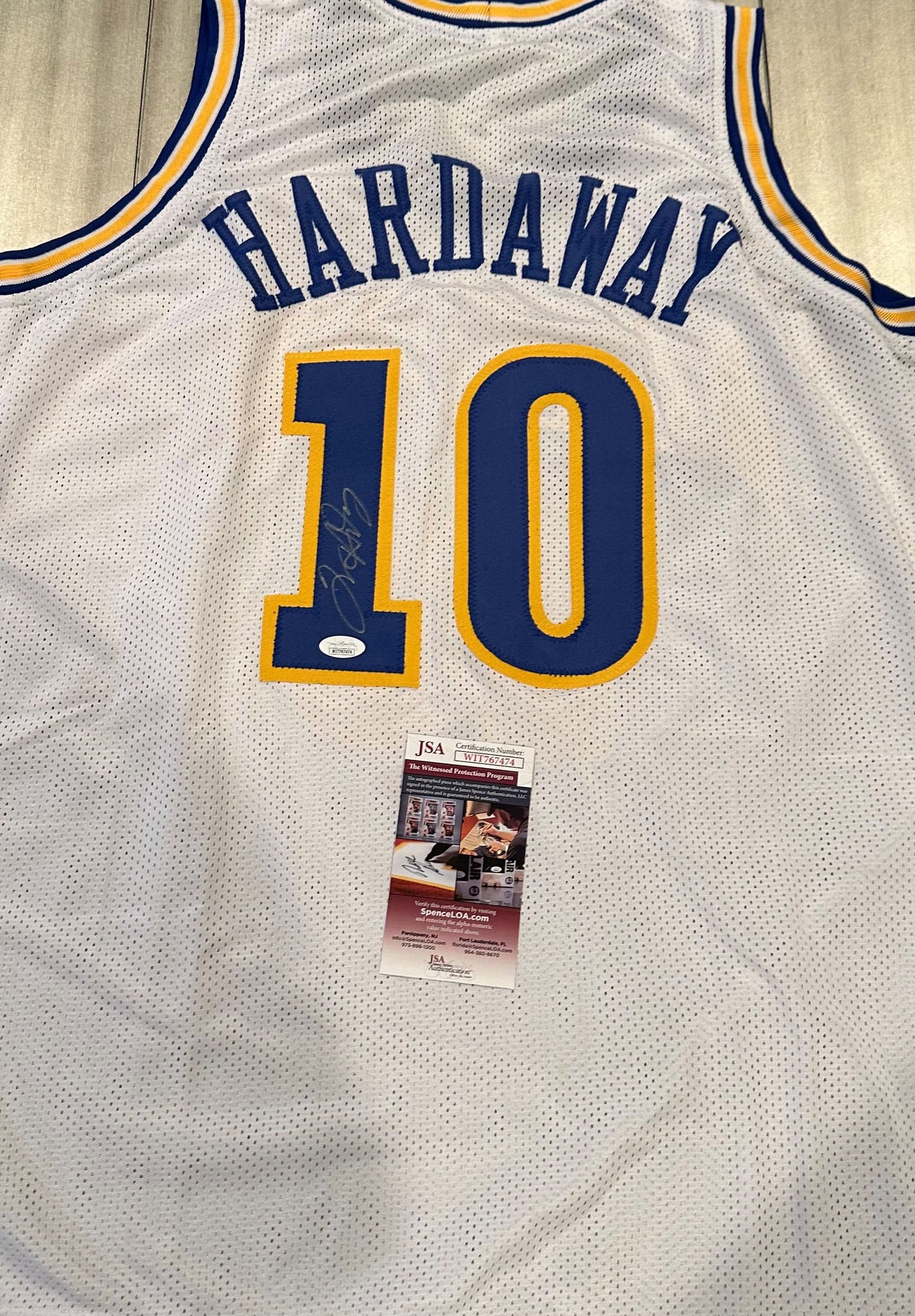 Tim Hardaway Autographed Jersey Golden State JSA COA