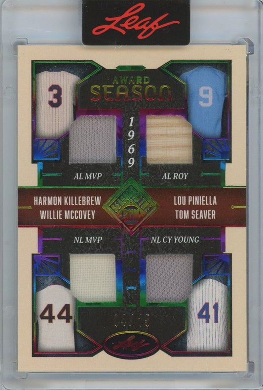 Killebrew/McCovey/Piniella/Seaver 2025 Leaf Seasons In The Sun Award Season #4/15 #AS-10