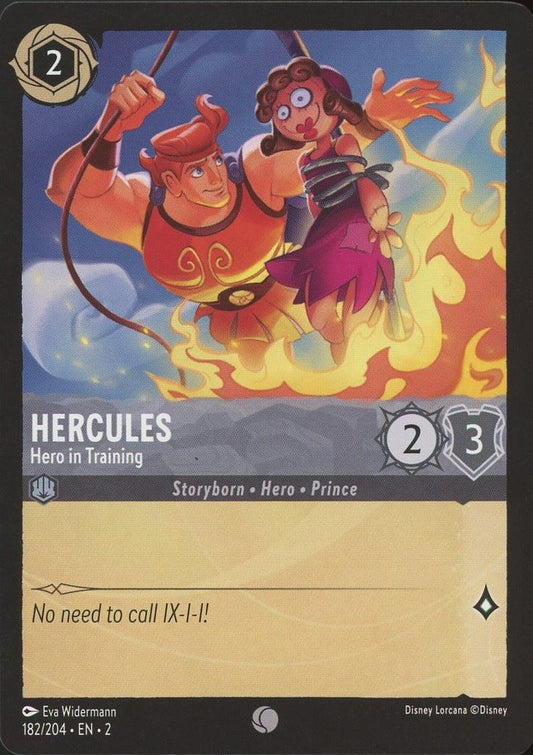 Disney Lorcana: Rise of the Floodborn Hercules Hero in Training #182 Common