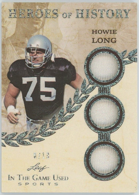 2025 Leaf In the Game Used Sports Howie Long Heroes of History Silver Patch #8/10
