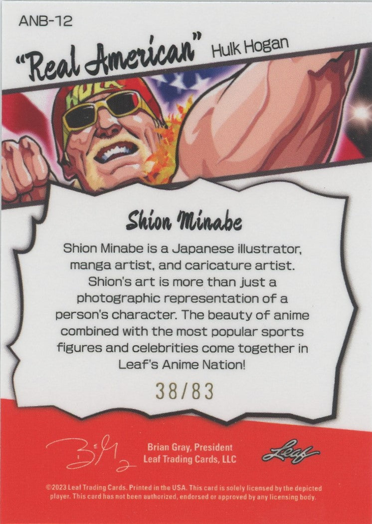 2023 Leaf Metal Hulk Hogan Anime Nation #/83 #ANB-12