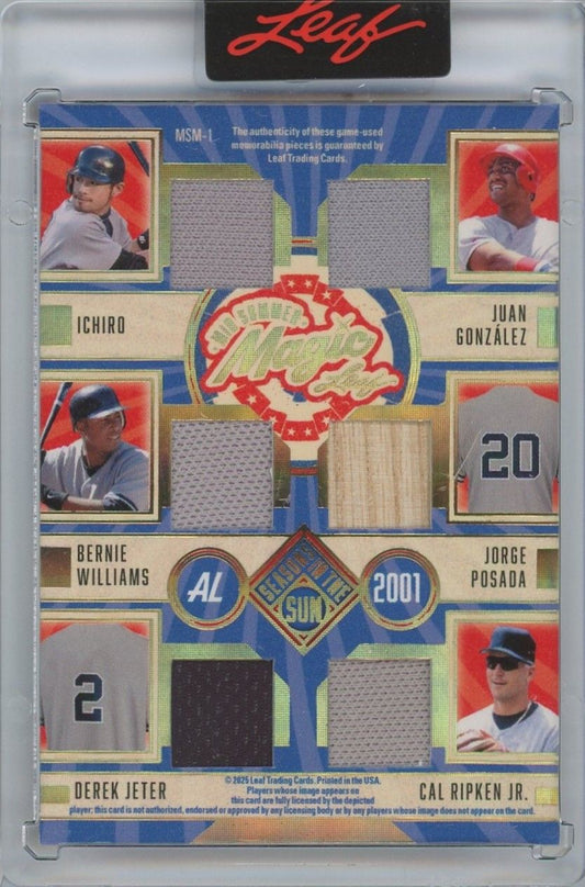 Jeter/Ichiro 2025 Leaf Seasons in the Sun Mid Summer Magic 12 Patch All-Stars #4/10 #MSM-1