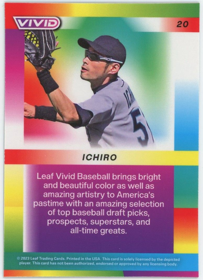 2023 Leaf Vivid Baseball Ichiro Laser #20 Mariners