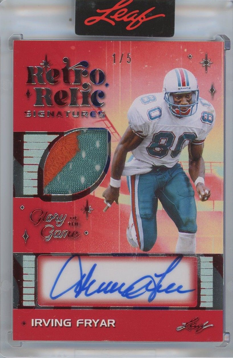 Irving Fryar 2025 Leaf Glory Of The Game Jersey Patch Autograph #1/5 #RS-IF1