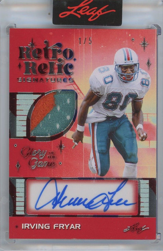 Irving Fryar 2025 Leaf Glory Of The Game Jersey Patch Autograph #1/5 #RS-IF1