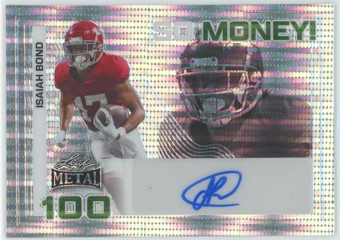 2024 Leaf Metal Football Isaiah Bond So Money Shimmer Auto #5/5 #SM-IB1