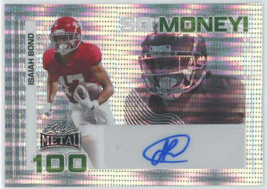 2024 Leaf Metal Football Isaiah Bond So Money Shimmer Auto #5/5 #SM-IB1