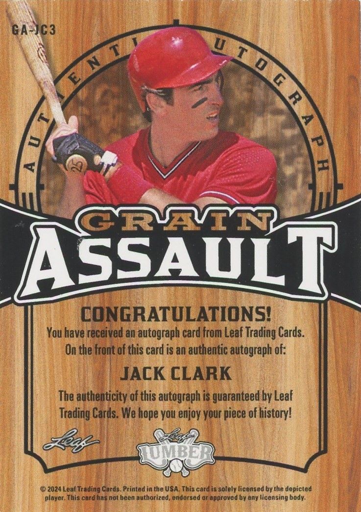 2024 Leaf Lumber Jack Clark Grain Assault Auto Purple #11/20 #GA-JC3