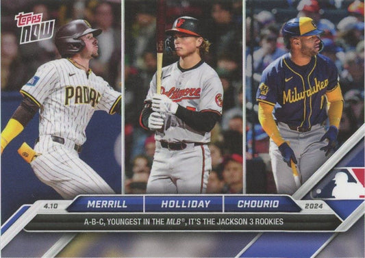 2024 Topps Now Jackson Holliday, Jackson Chourio, Jackson Merrill Rookie #62