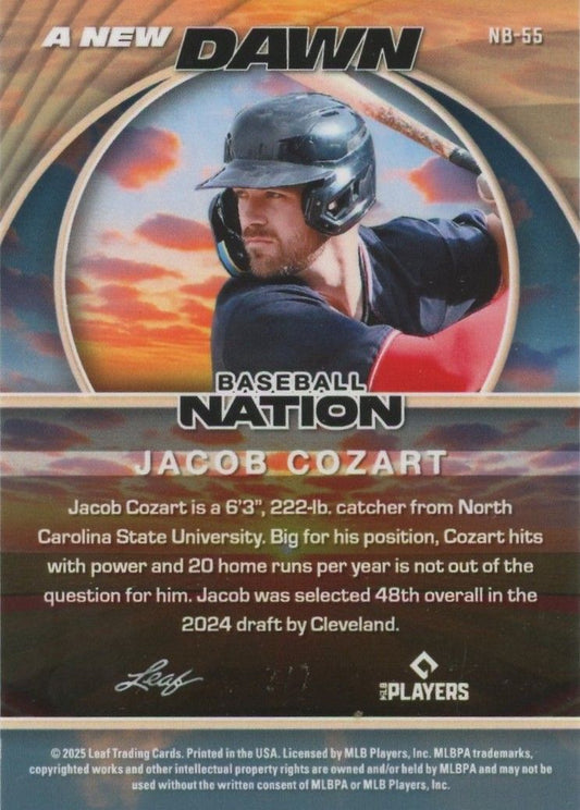 Jacob Cozart 2025 Leaf Baseball Nation A New Dawn Blue #2/7 #NB-55