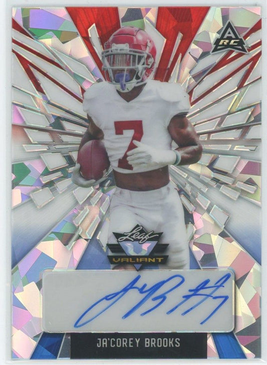 2022 Leaf Valiant Football Ja'Corey Brooks Orange Cracked Ice Auto #5/5 #BA-JCB