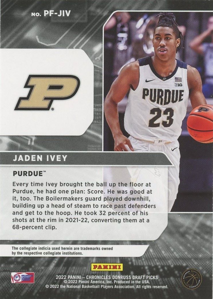 2022 Panini Chronicles Jaden Ivey Draft Picks Power Formulas #PF-JIV