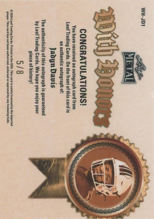 Jadyn Davis 2024 Leaf Metal With Honors Silver Crystals Auto #5/8 #WH-JD1