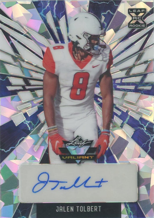 Jalen Tolbert 2022 Leaf Valiant Crystal Navy XRC #3/4 #BA-JT1