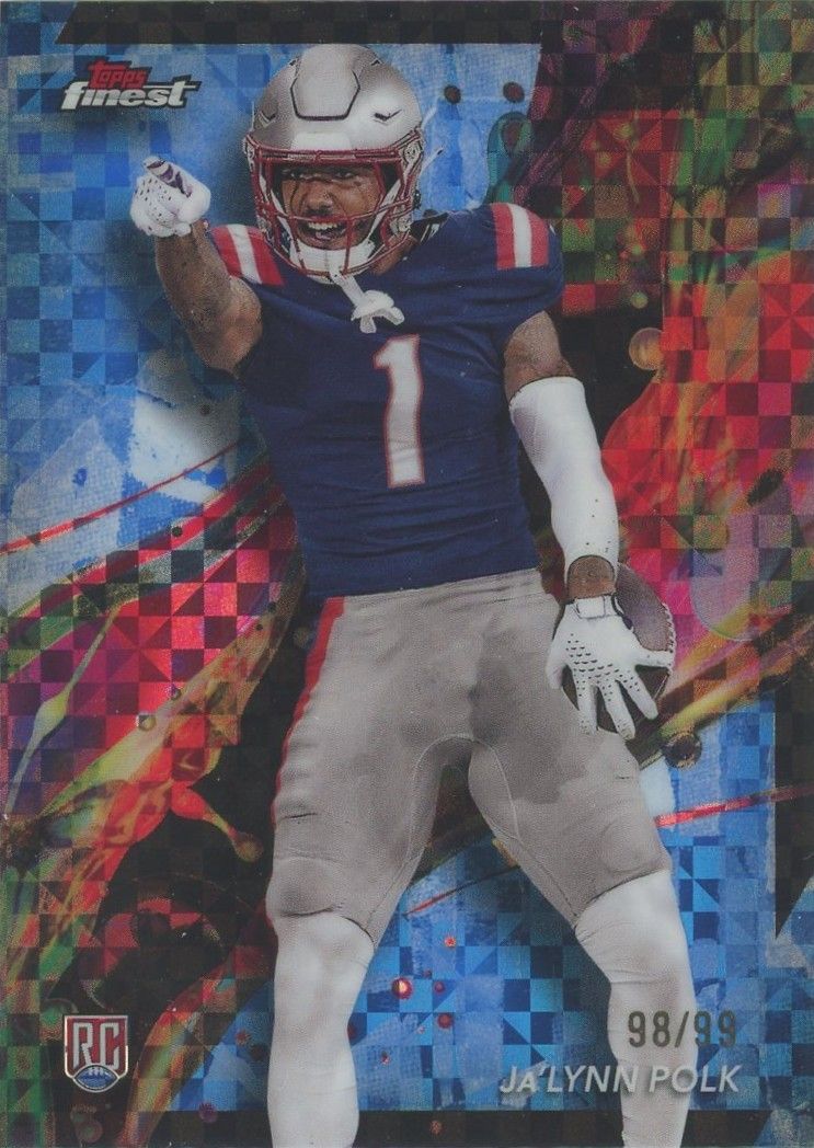 Ja'Lynn Polk 2024 Topps Finest Blue Checkerboard Rookie RC #98/99 #88 Pats
