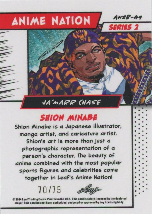 Ja'Marr Chase 2025 Leaf Anime Nation Blue #70/75 #AN2B-49
